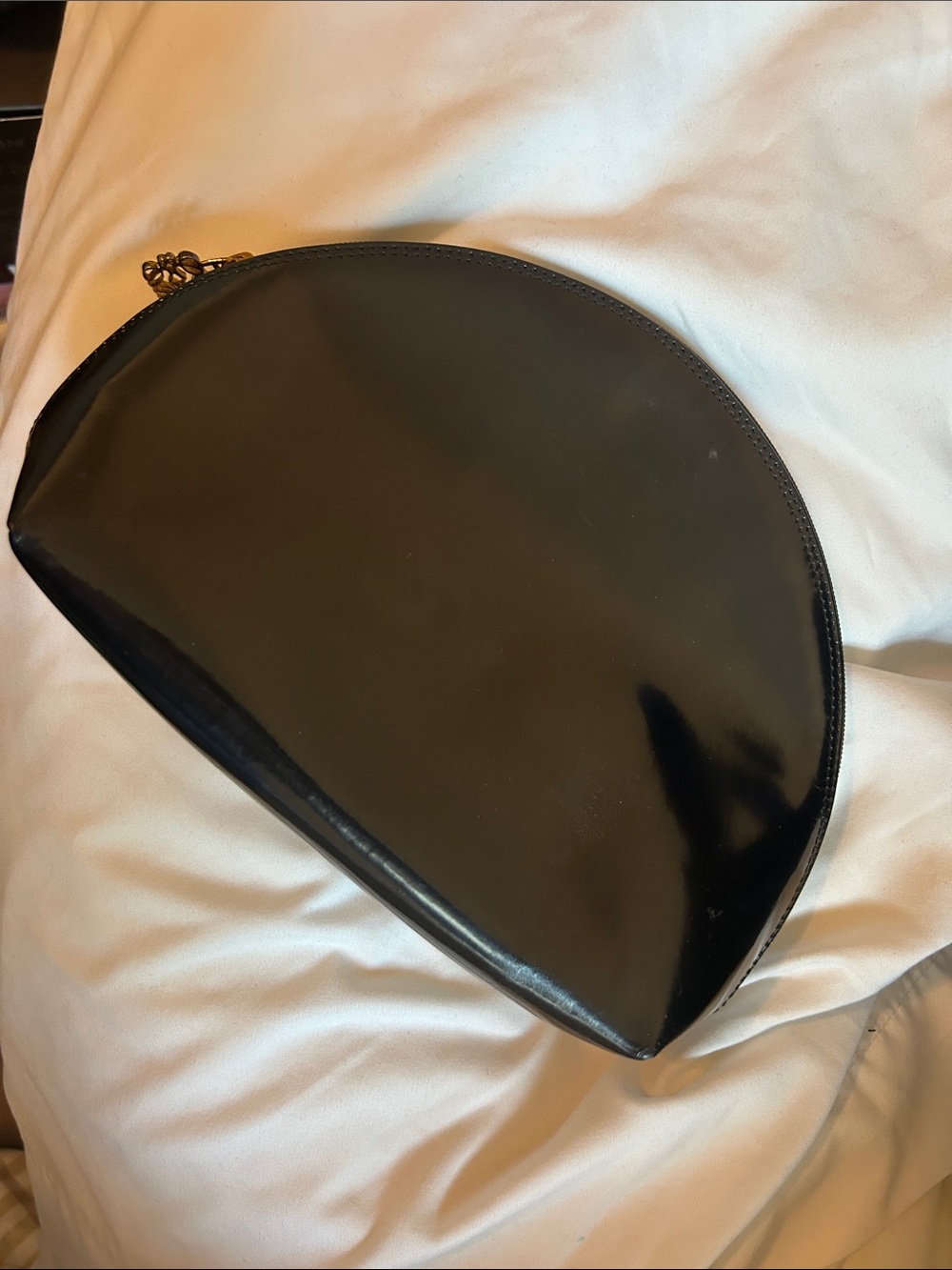 Loewe Glossy Black Half-Moon Cosmetic Pouch